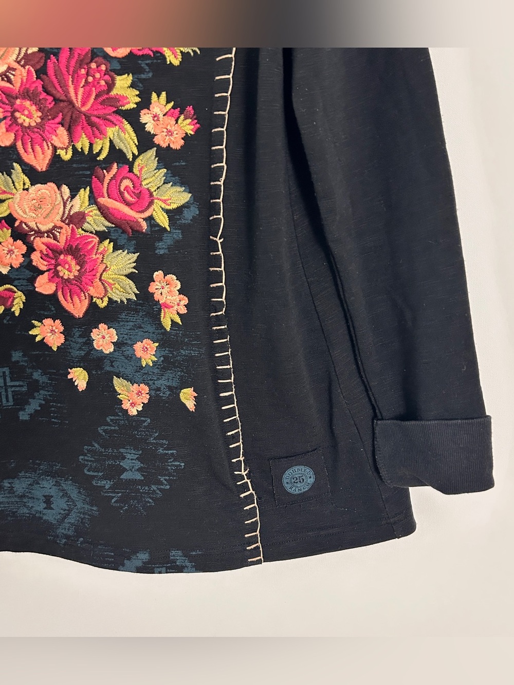 Double D Ranch Embroidered Floral Sweatshirt Untamed Territory Black Size Small - Picture 5 of 14